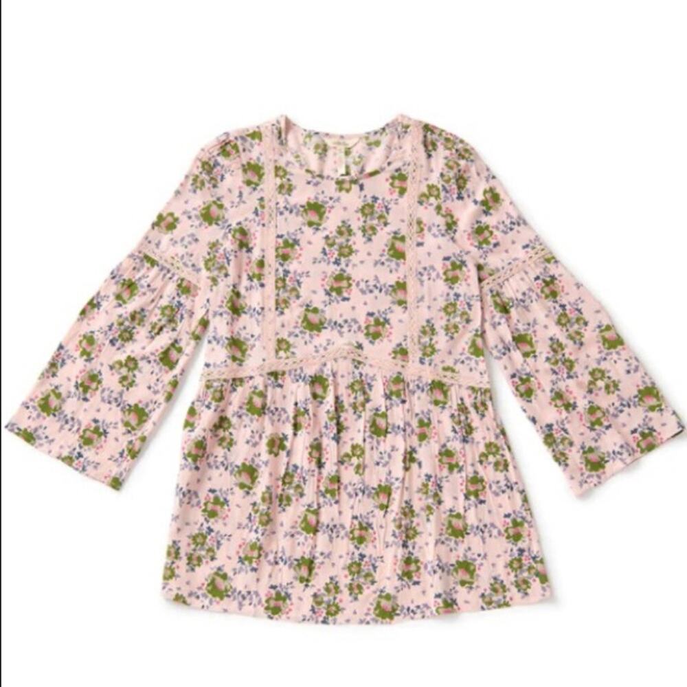NWT Matilda Jane Like A Lady Pink Floral Crochet Tunic Blouse Small - Picture 3 of 15
